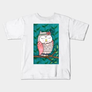 Spring Peaceful Owl Kids T-Shirt